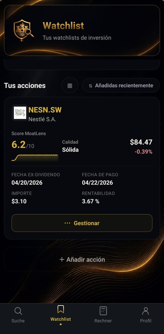Tu lista de seguimiento, de un vistazo