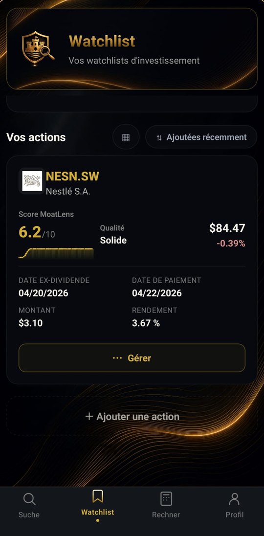 Votre liste de suivi, en un coup d'œil
